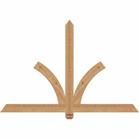 Ekena Millwork Redmond Smooth Timber Gable Bracket, Western Red Cedar, 60"W x 40"H x 1 1/2"D x 3 1/2"F, 16/12 Pitch GBW060X40X0204RED00SWR